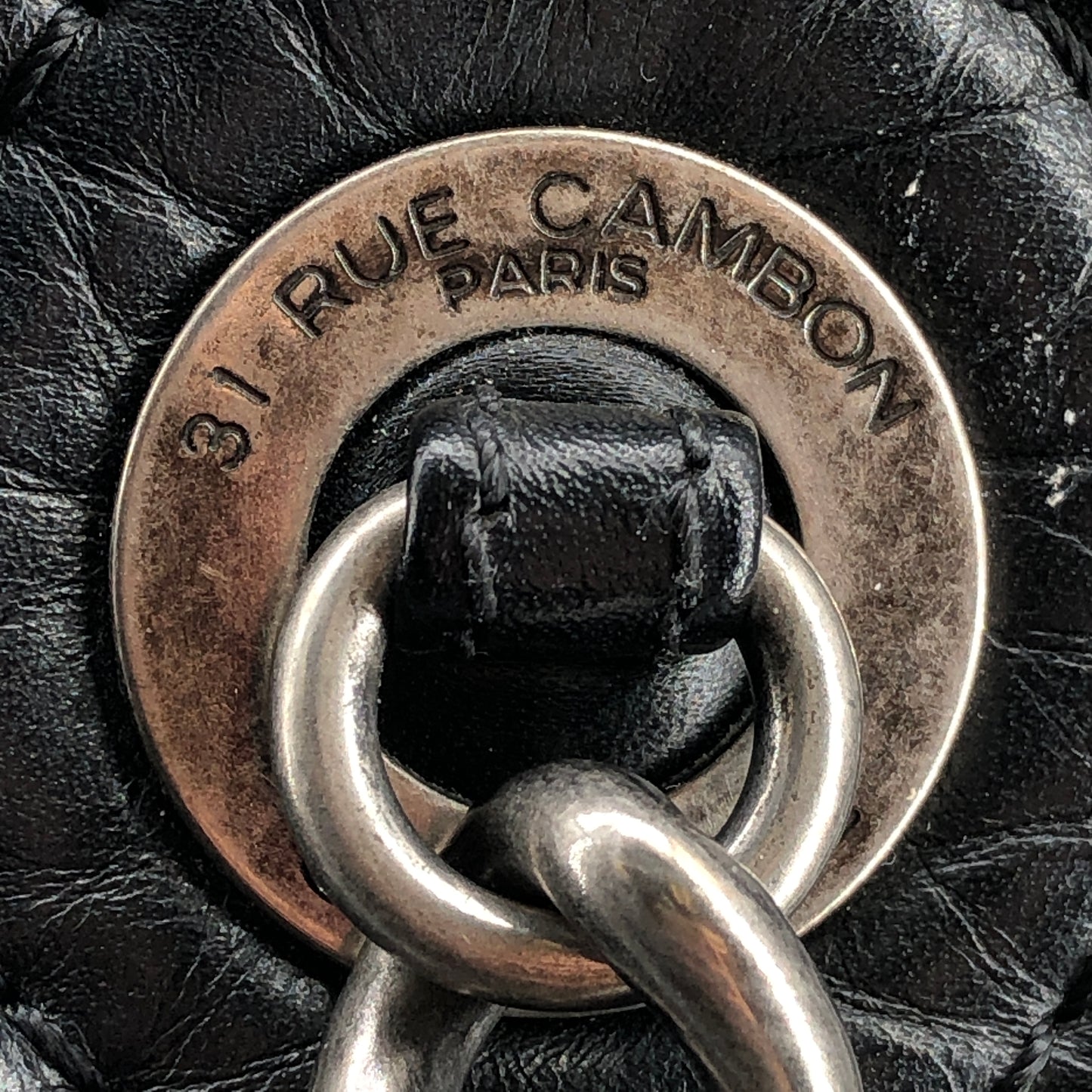 Chanel Quilted Leather Chain Shoulder Tote Bag Black