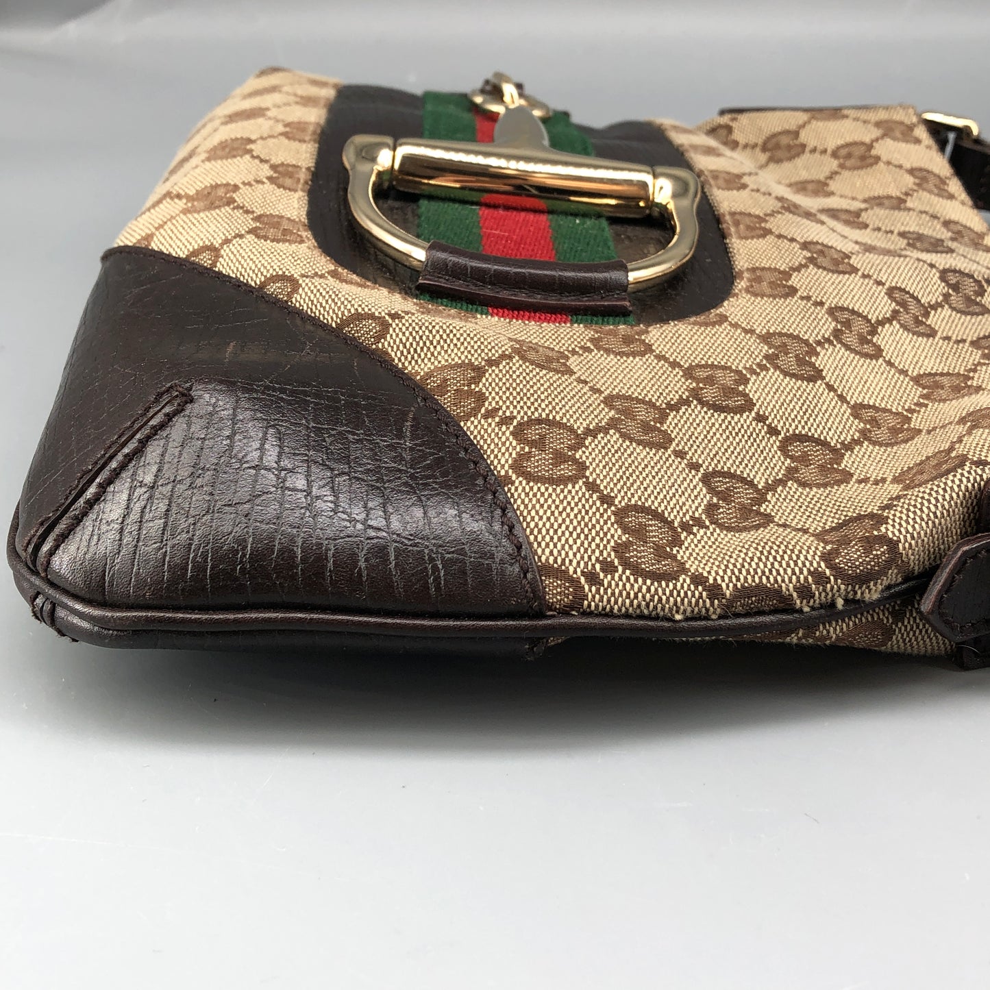 Gucci Vintage GG Canvas Crossbody Bag Brown/Beige