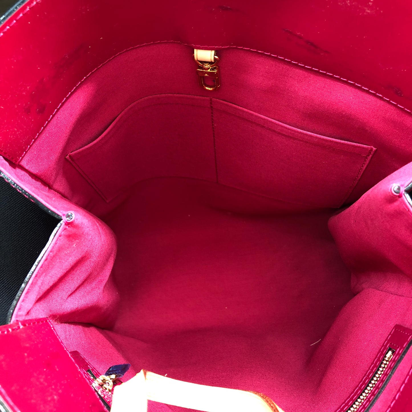 Louis Vuitton Vernis MM Vertical Tote Bag Hot Pink Monogram Patent Leather