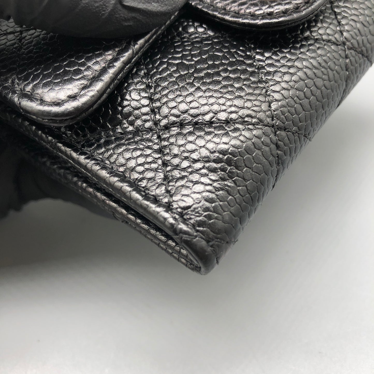 Chanel Classic Caviar Quilted Flap Card Holder Wallet Black
