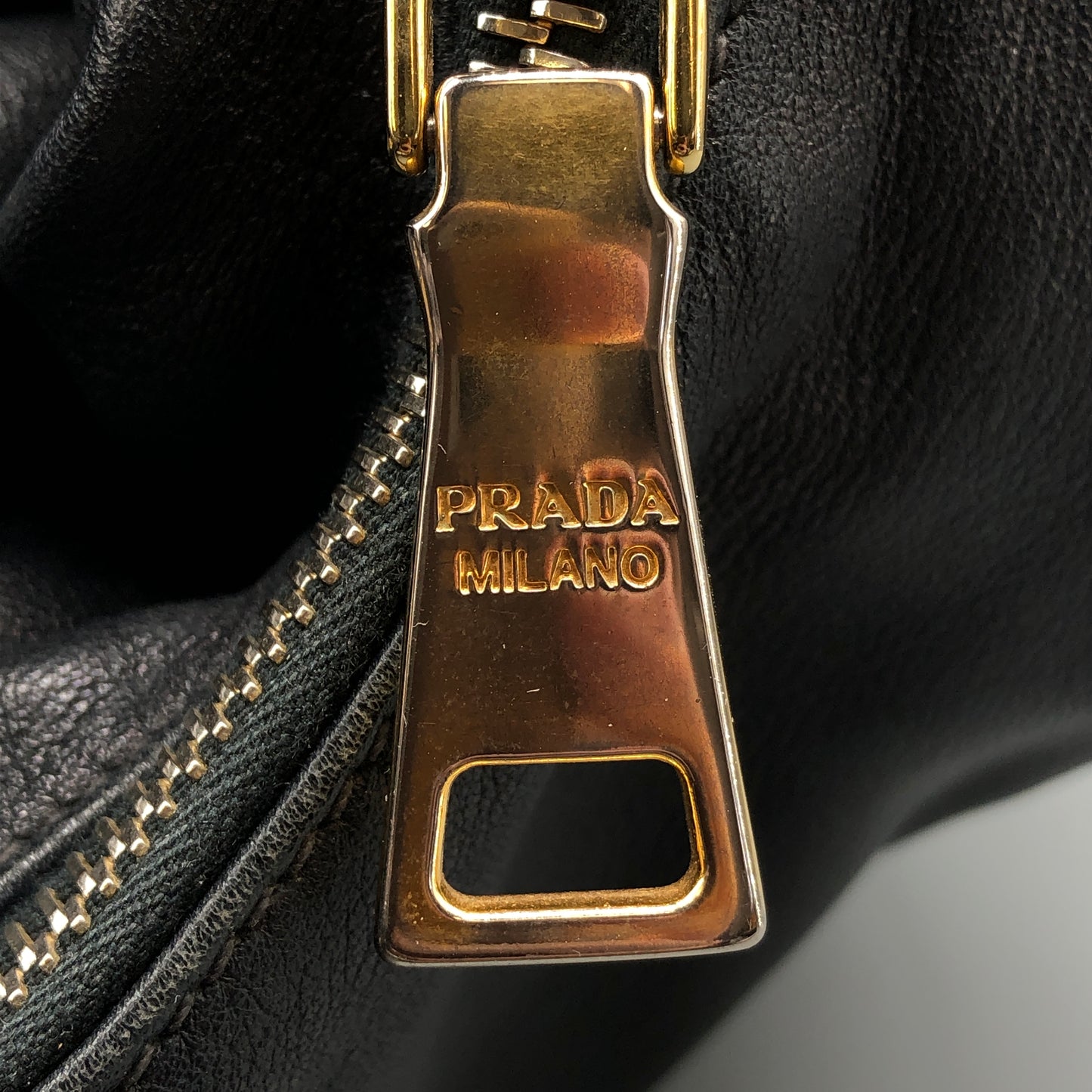 Prada Black Leather Hobo Bag