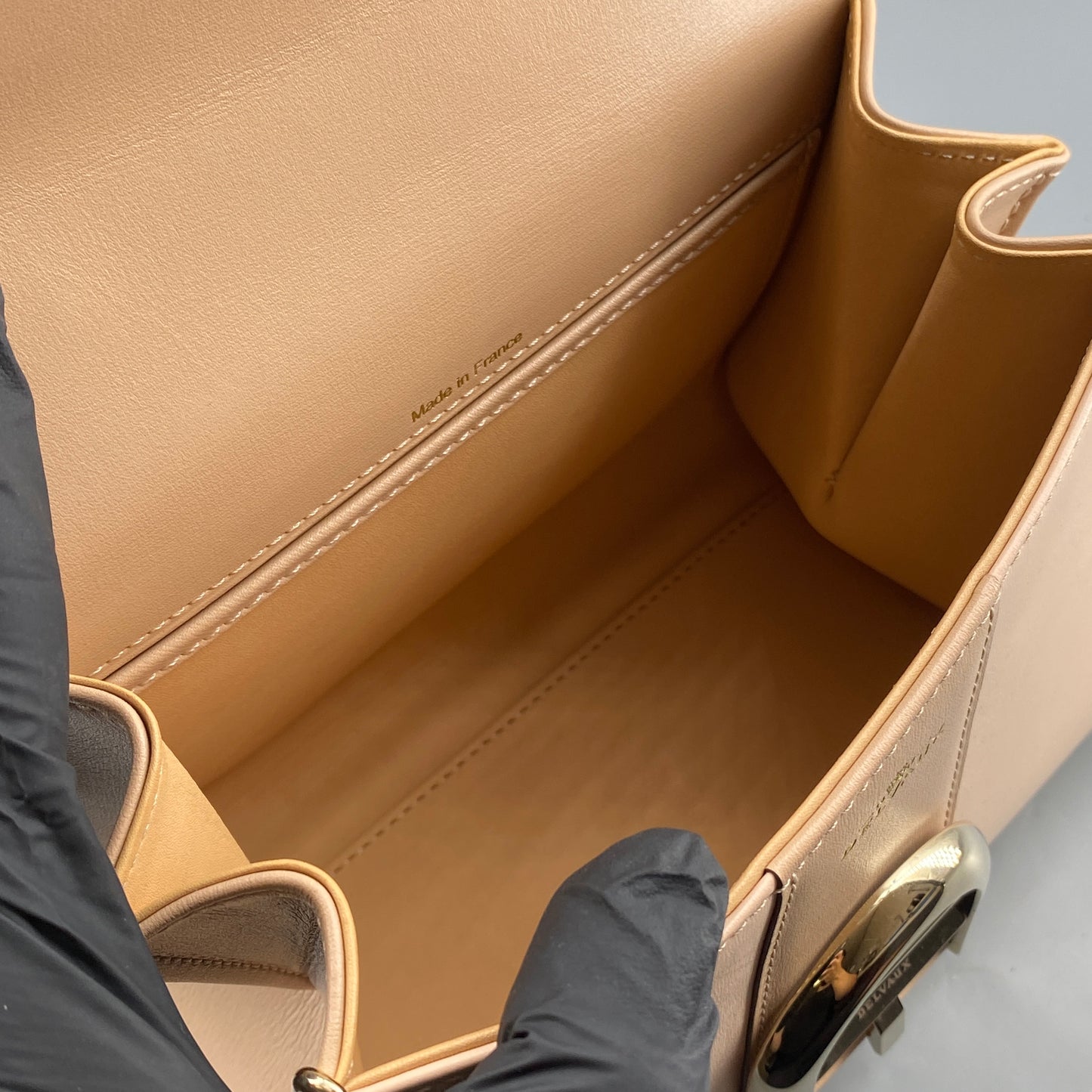 Delvaux Brilliant Nude Smooth Leather Top Handle Bag