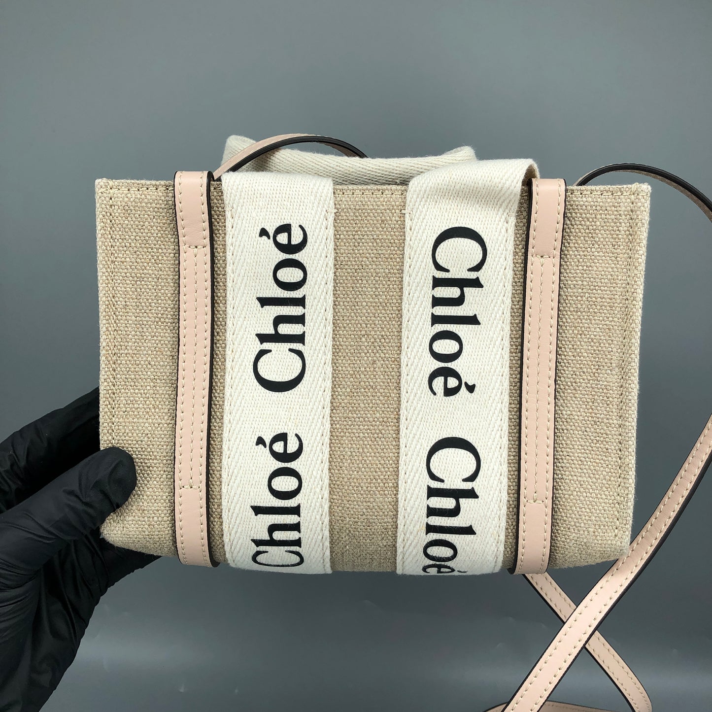 Chloe Woody Small Tote Bag Beige