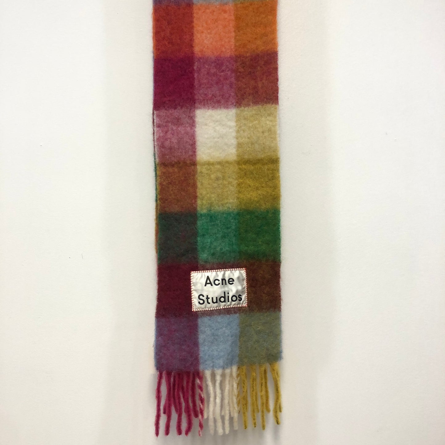 Acne Studios Multi‑Color Check Fringe Scarf 218*28cm
