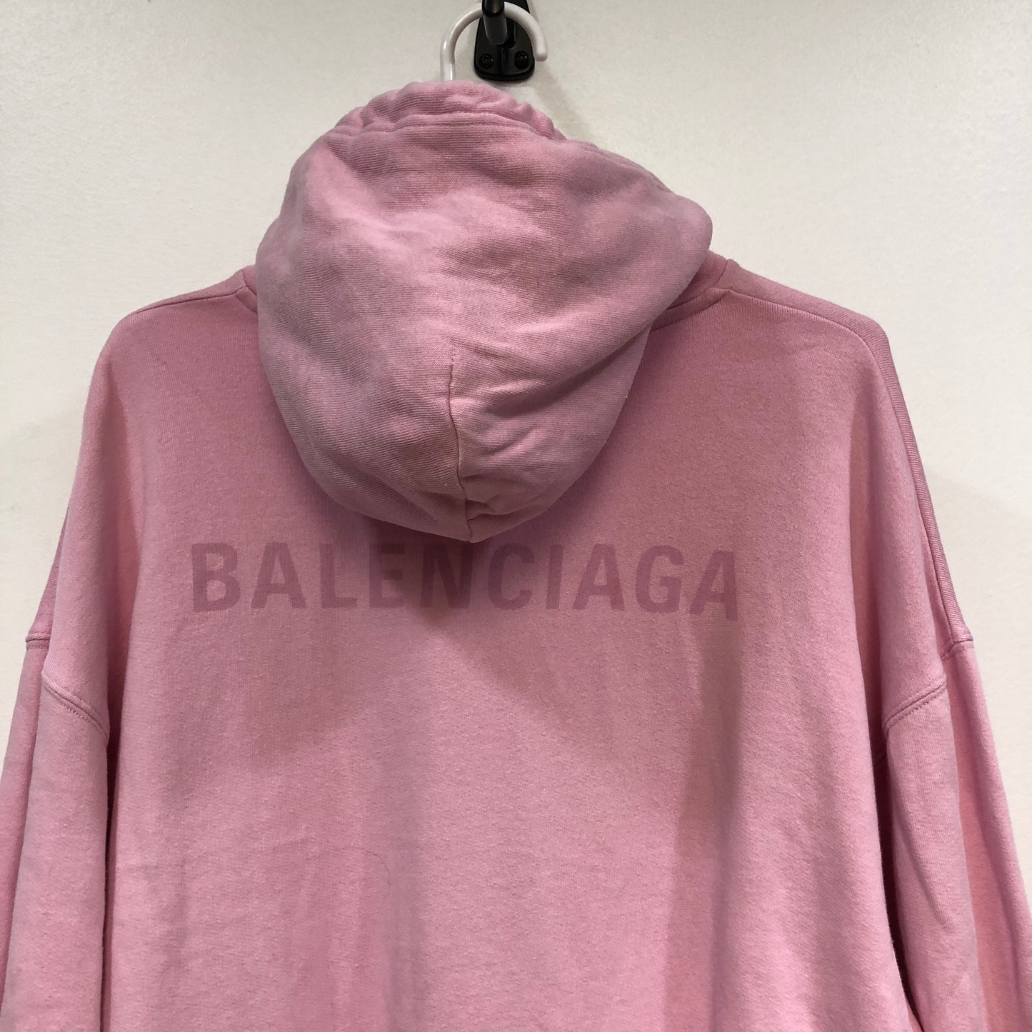 Balenciaga Embroidered Logo Oversized Hoodie Size XS Pink