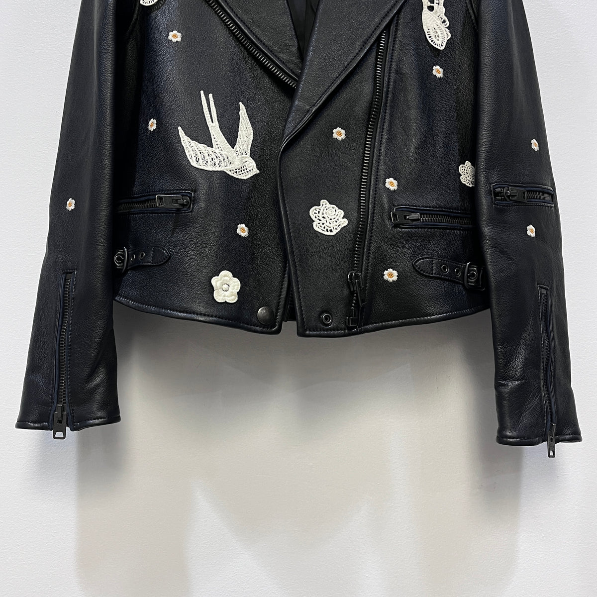 Coach Black Leather Moto Jacket US size 4