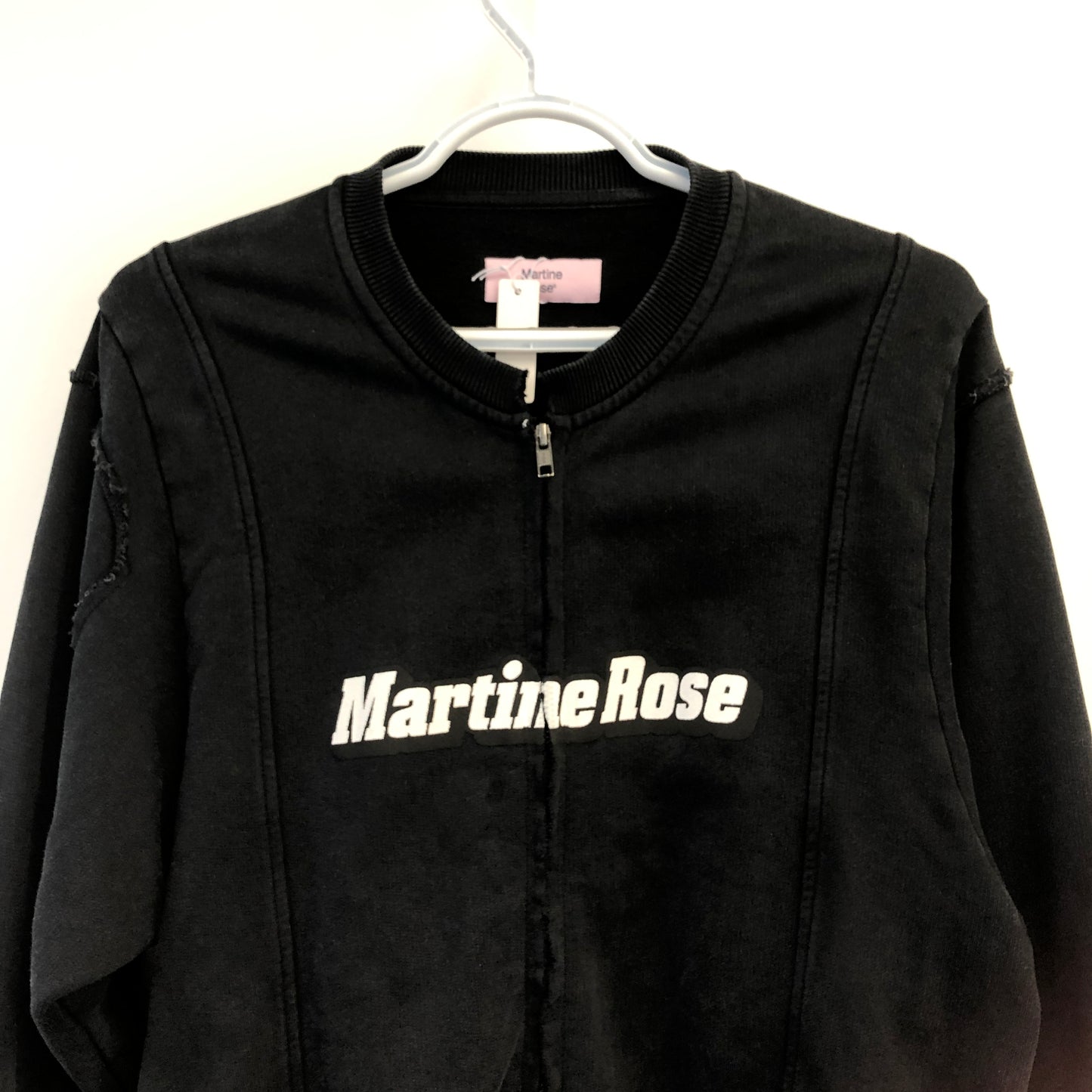 Martine Rose Logo Half-Zip Cropped Hoodie S Black