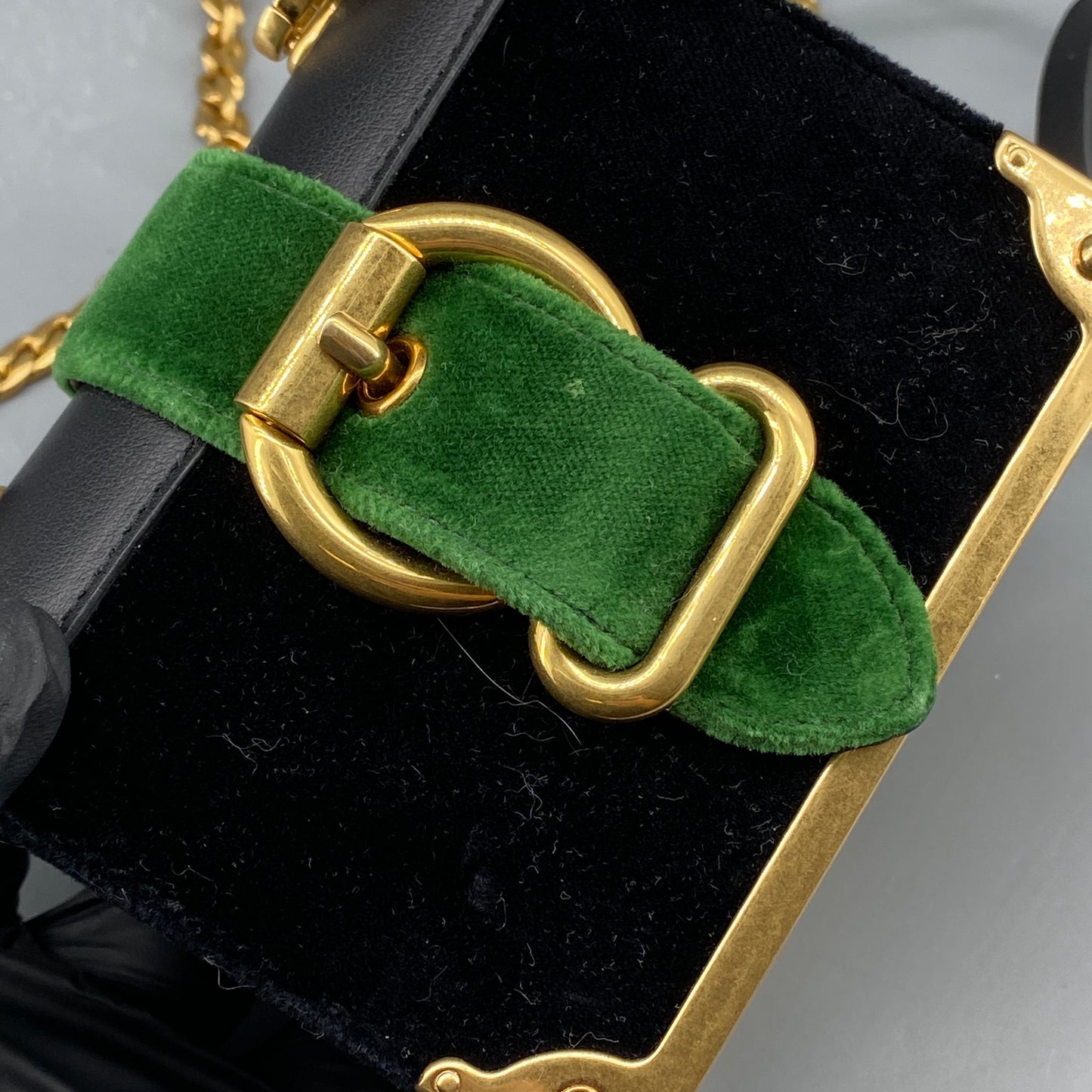 Prada Velvet City Calfskin Micro Cahier Bag Black