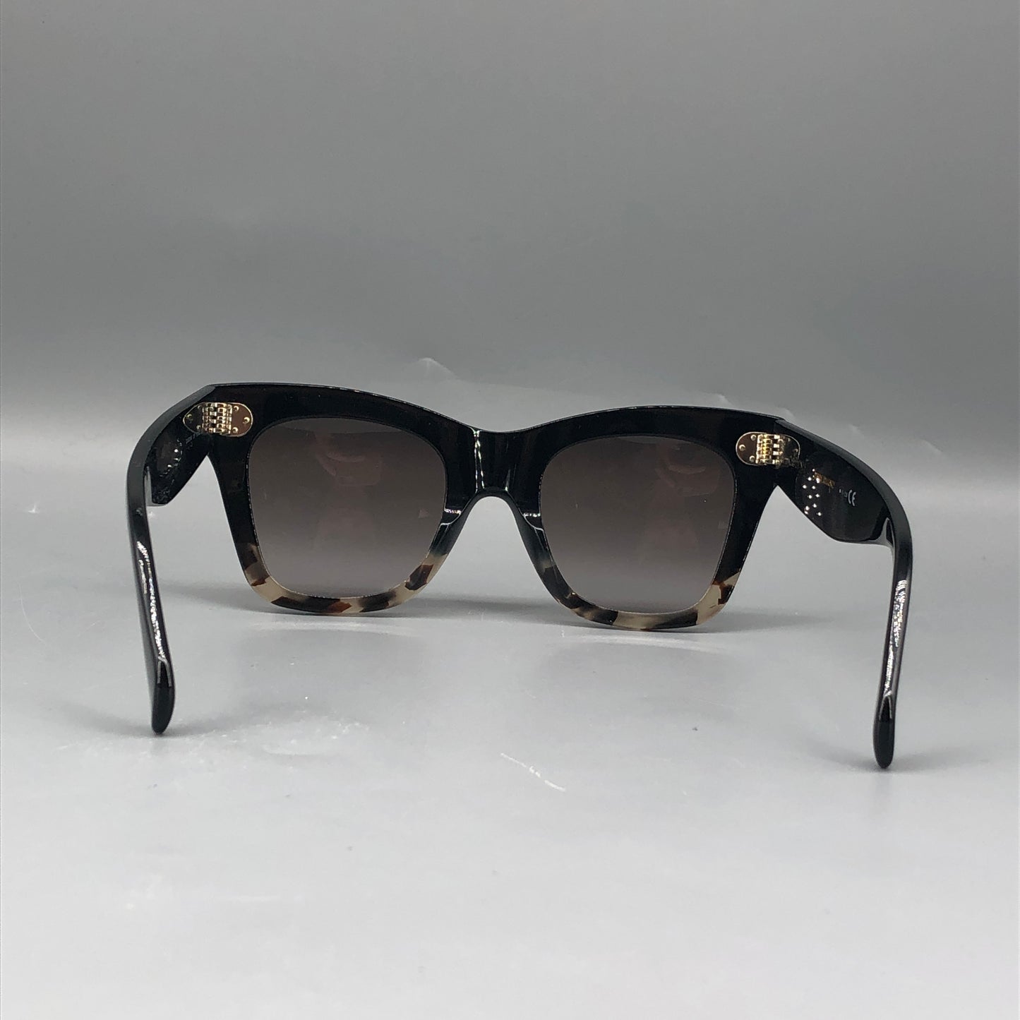 Celine Two-Tone Square Cat Eye Sunglasses 150mm Black Tortoise