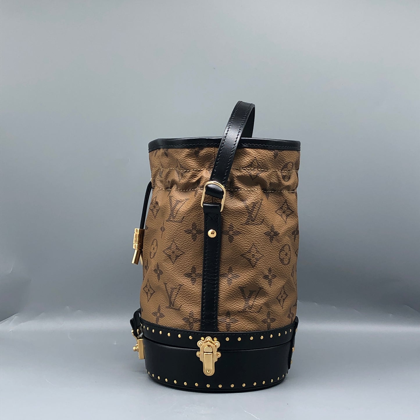 Louis Vuitton Monogram Petit Noé Trunk Bucket Bag Brown