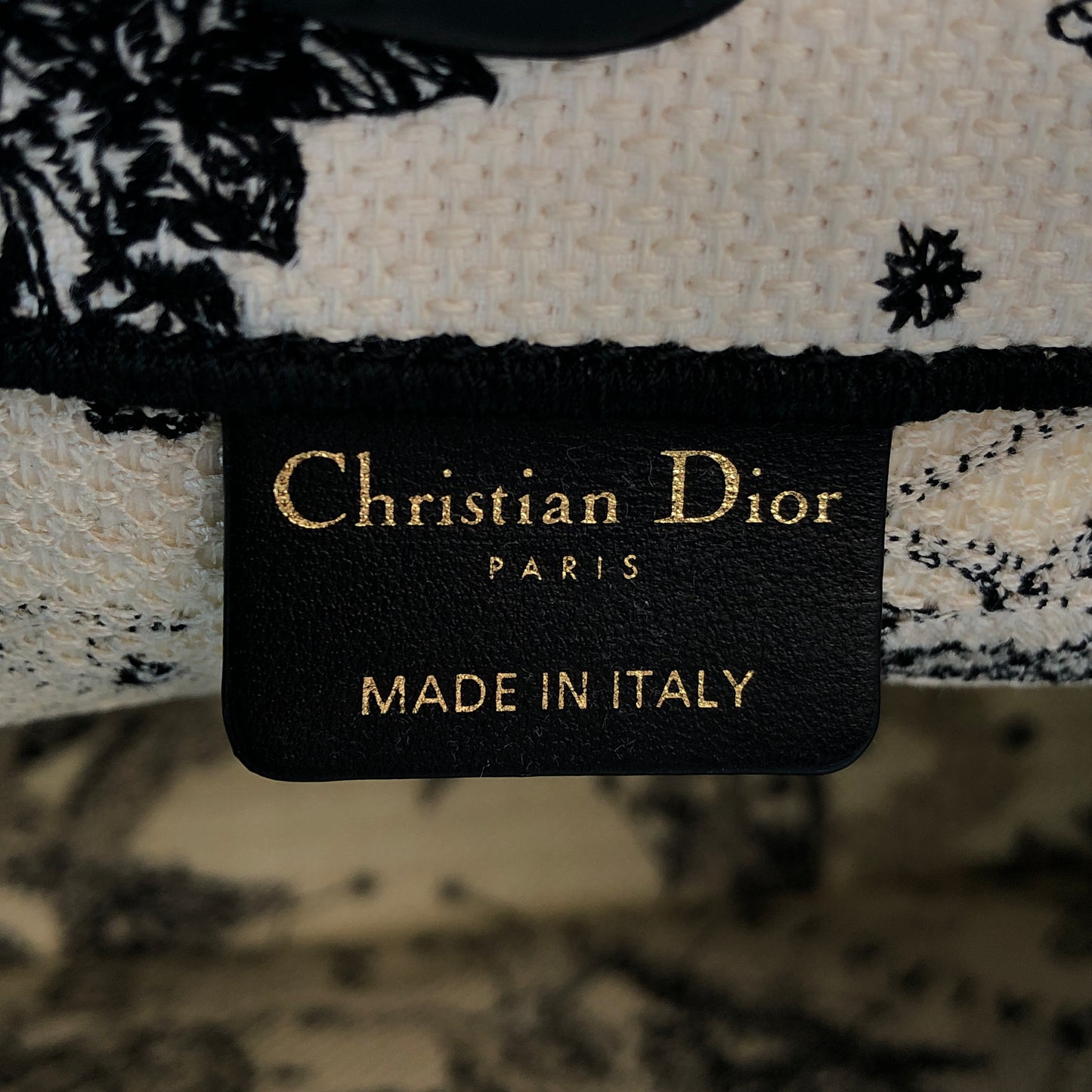 Christian Dior Book Tote Around The World Print Tote Bag White/Black