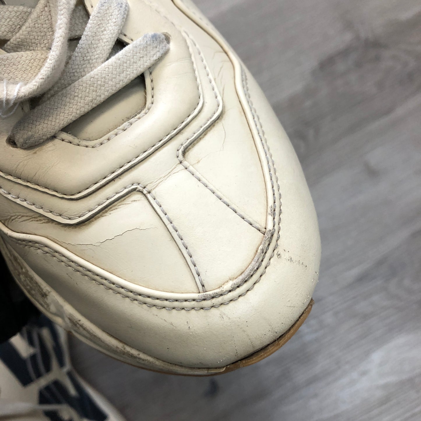 Gucci Rhyton Vintage Print Leather Dad Sneaker Shoes 36 Ivory