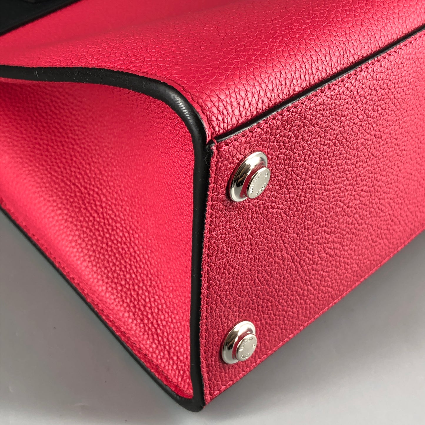 Louis Vuitton Taurillon City Steamer MM Two-Tone Taurillon Leather Handbag Hot Pink Black