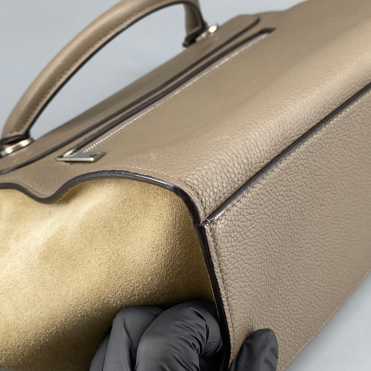 Celine Trapeze Medium Taupe Leather Suede Wing Bag