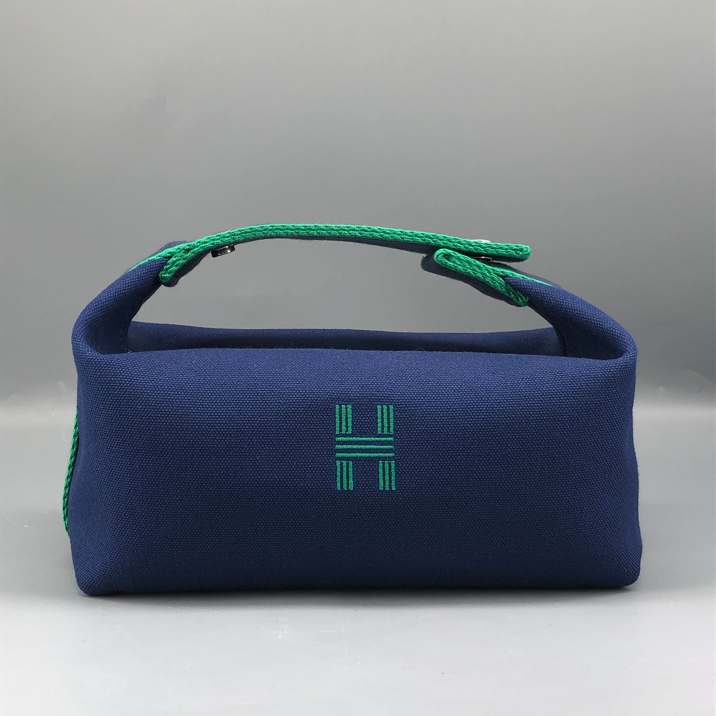 Hermes Blue/Green Cotton Canvas Small Bride-A-Brac Case