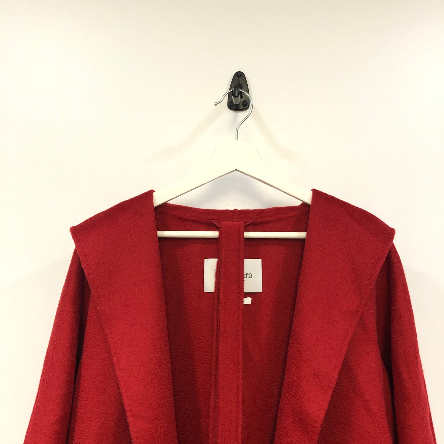 Max Mara Red Wool Hooded Open Coat US Size 4