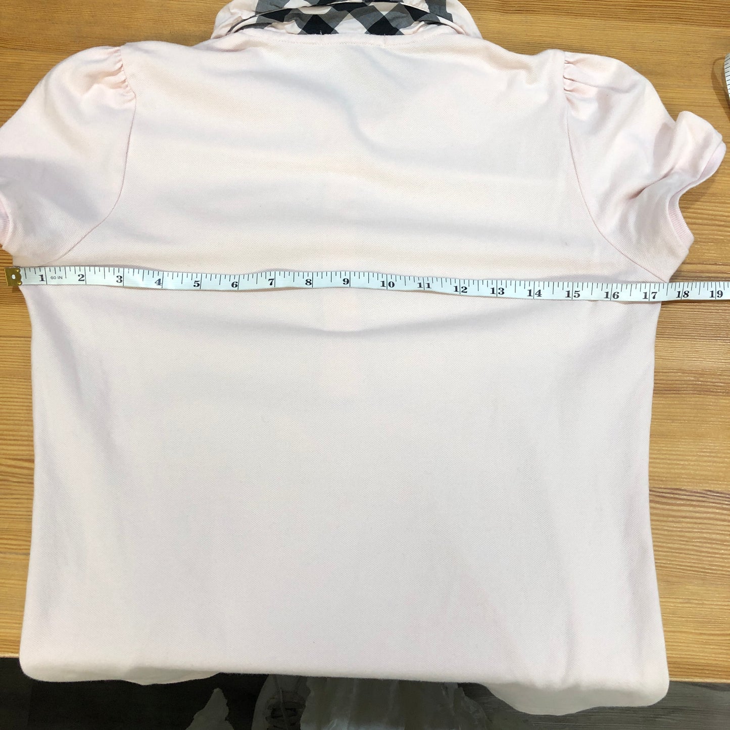Burberry Vintage Check Collar Horse Embroidery Pique Polo Shirt Size S Pink Black Khaki Color Matching