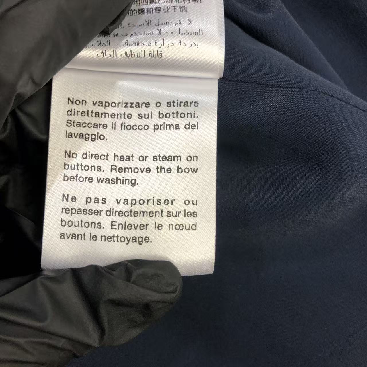 Gucci Sylvie Web Bow Detail Coat Navy Size 42