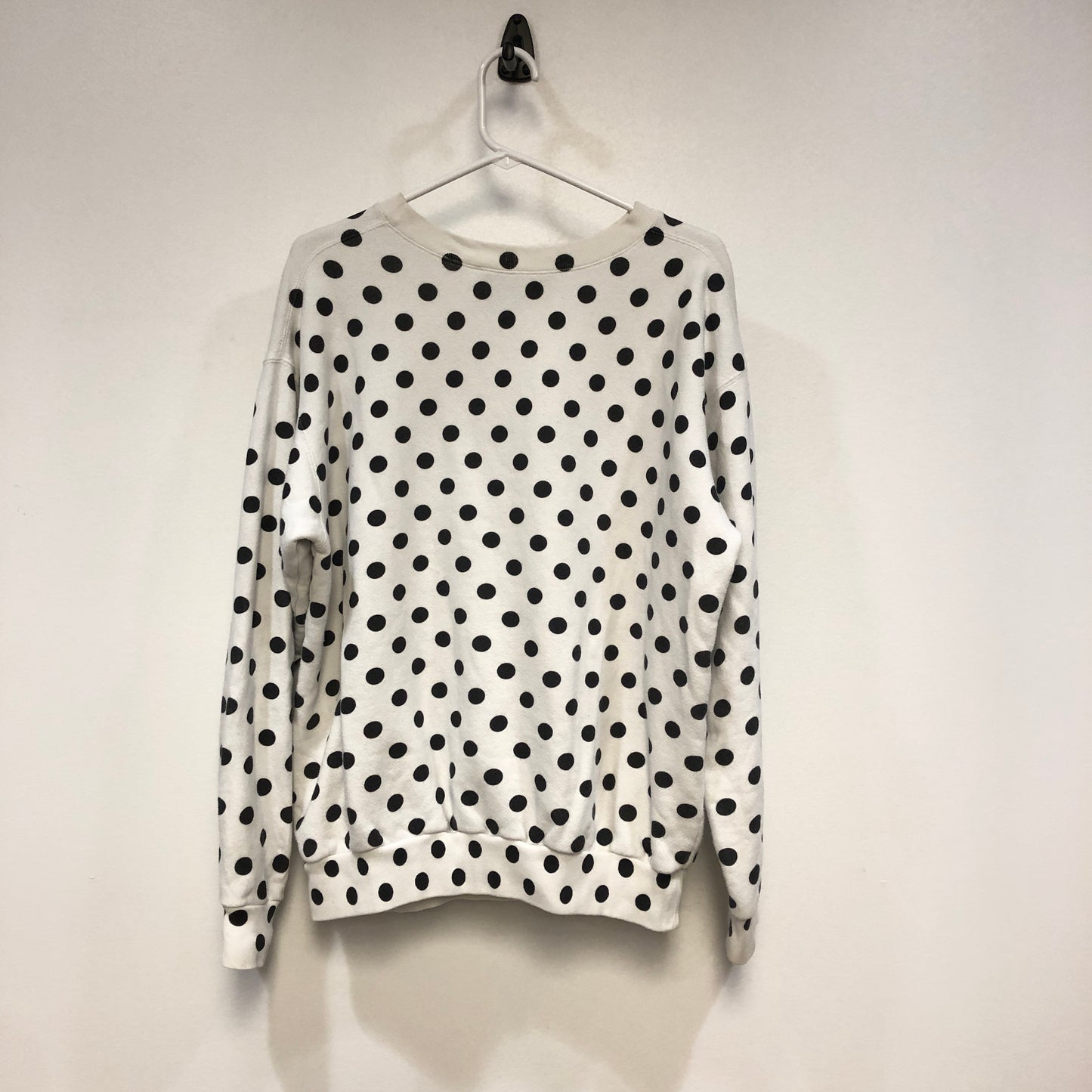 Gucci White Polka Dot Web Logo Crewneck Sweatshirt Size XS