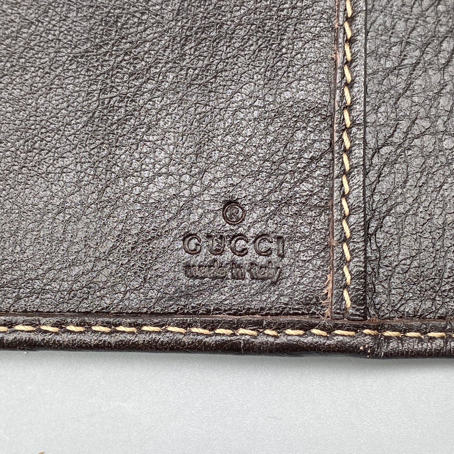 Gucci GG Embossed Deep Brown Leather Long Wallet