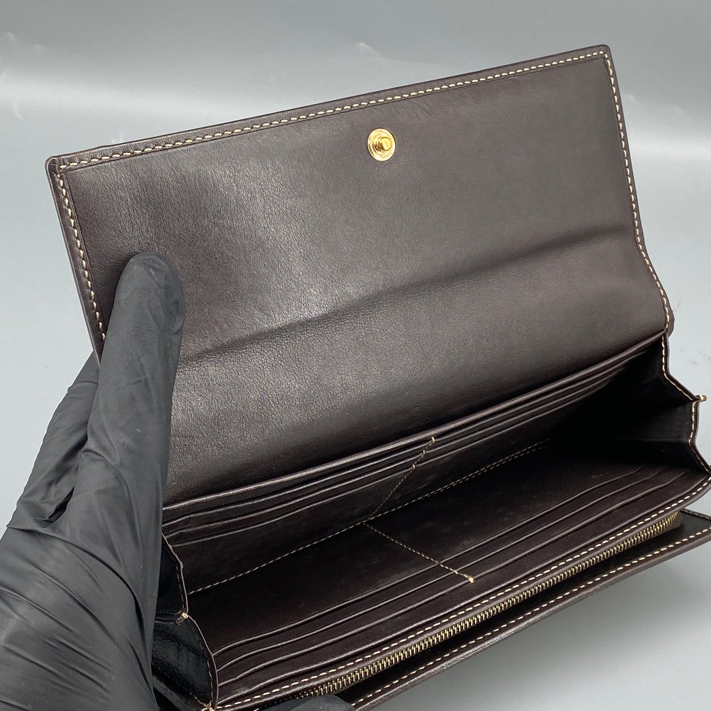 Gucci Beige GG Canvas Heart Double G Snap Long Wallet