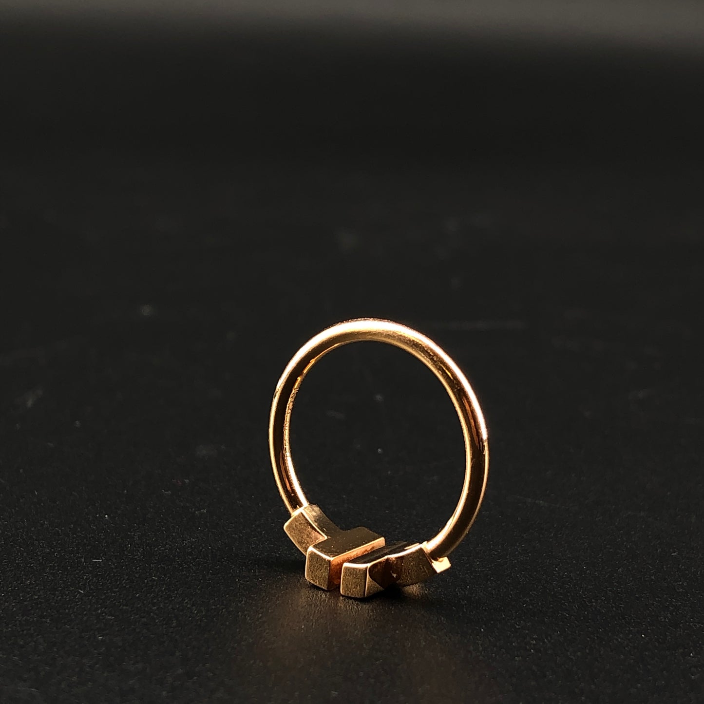 Tiffany & Co. AU750 18K Yellow Gold T Narrow Band Ring Size 57mm