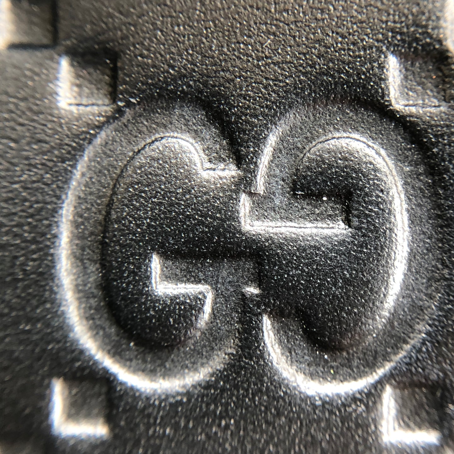 Gucci Black GG Embossed Leather Padlock Shoulder Bag