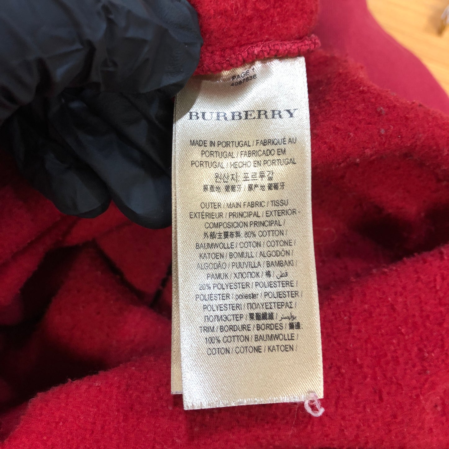 Burberry Burgundy Logo Print Hoodie Size S