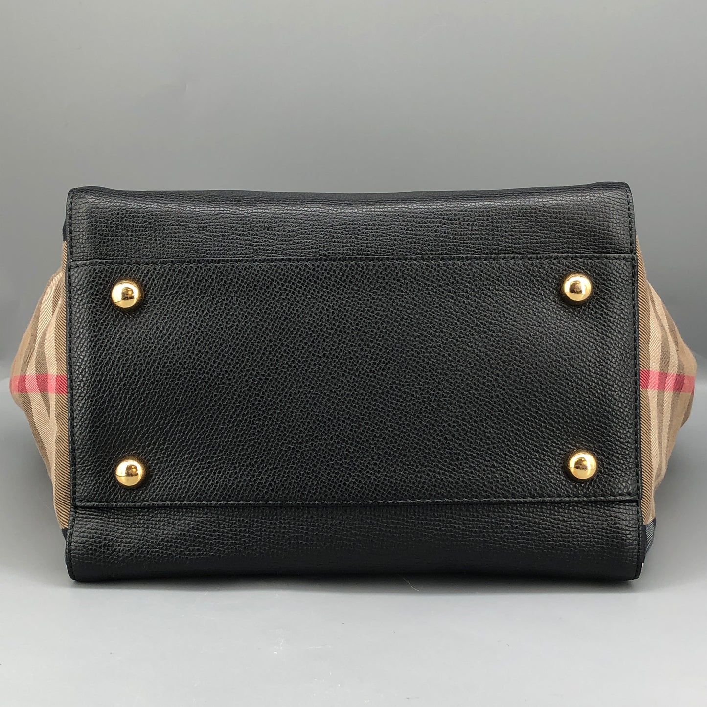 Burberry Check and Leather Tote Bag Beige