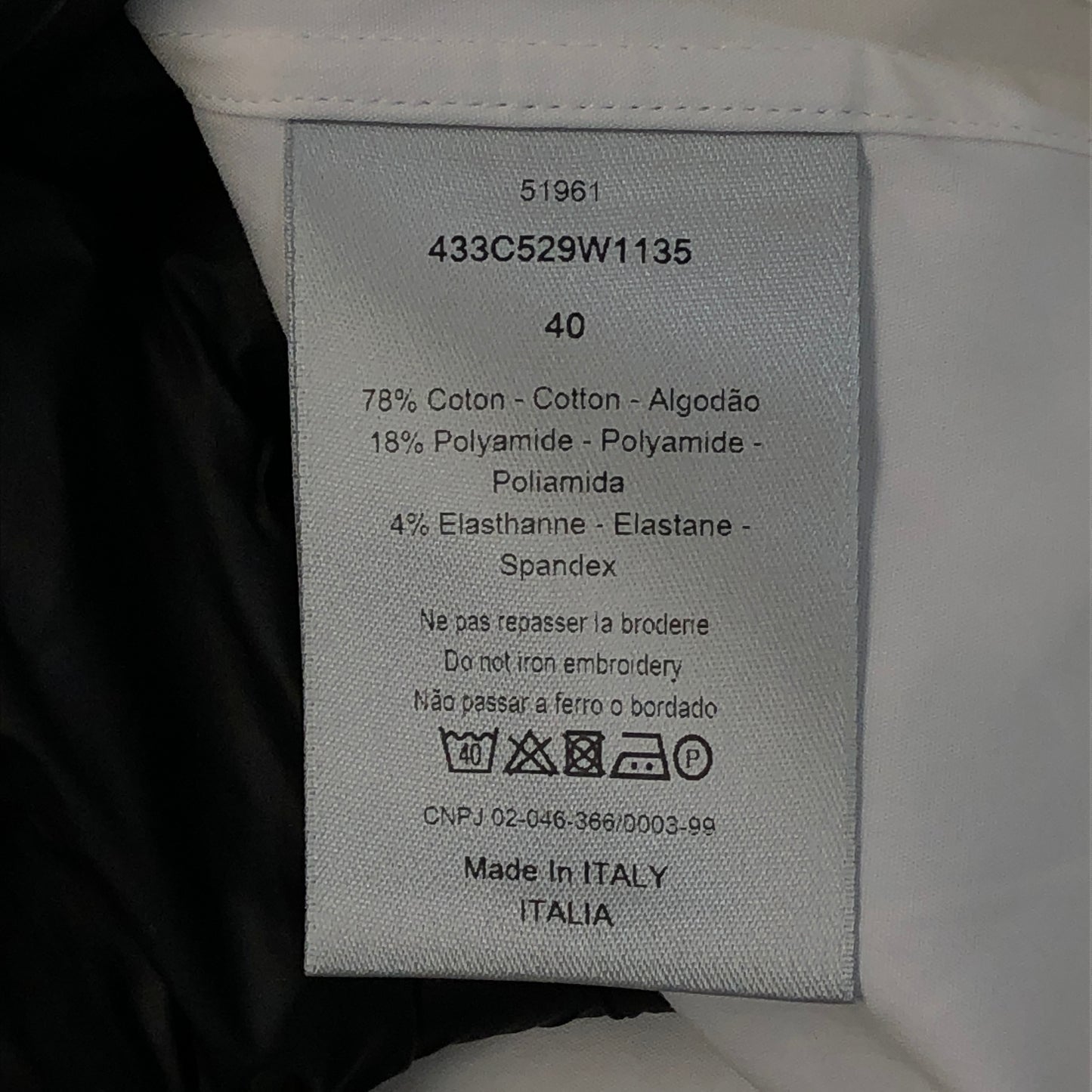 Dior White Cotton Shirt Size 40 Wit Tage