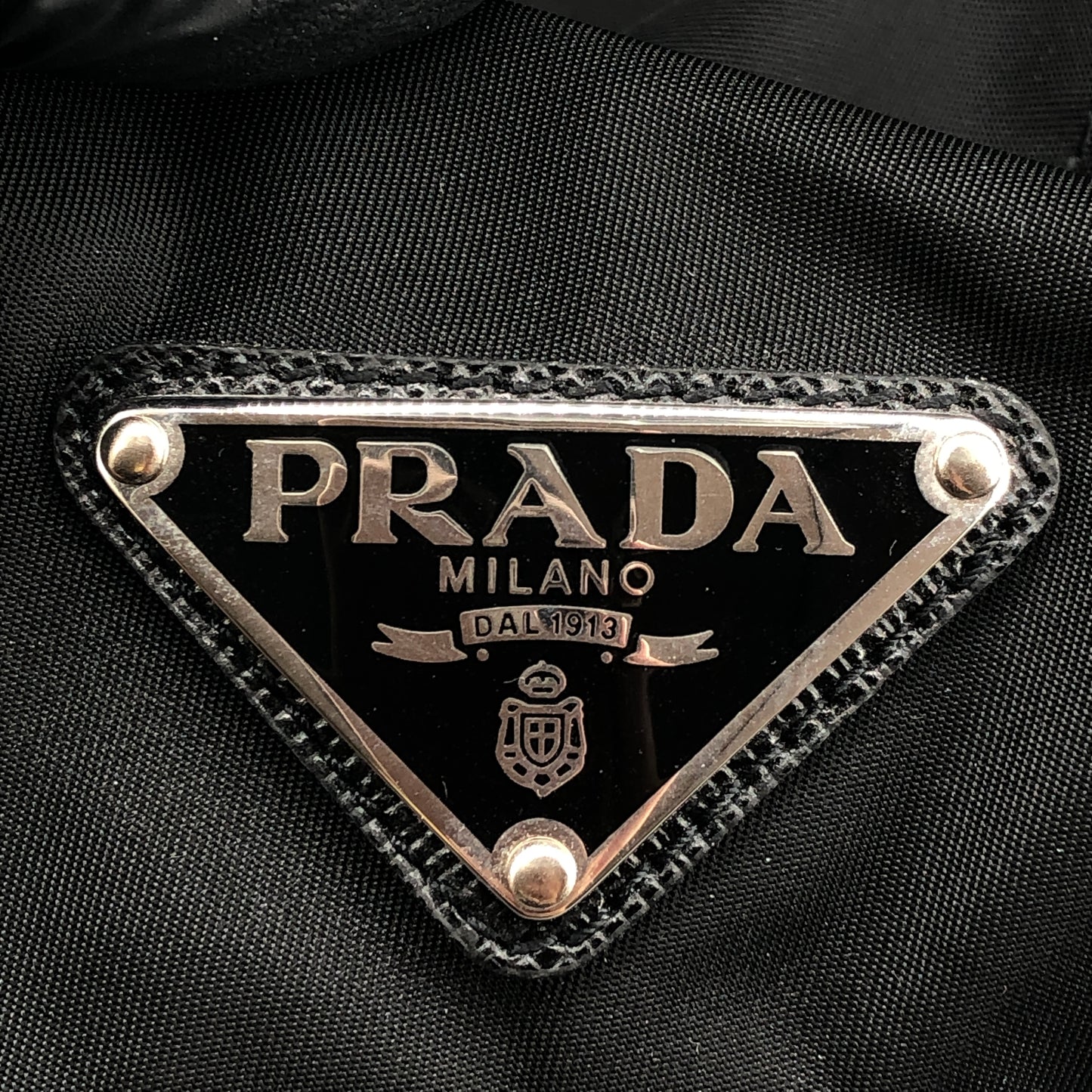 Prada Black Re-Nylon Triangle Logo Bucket Size XL