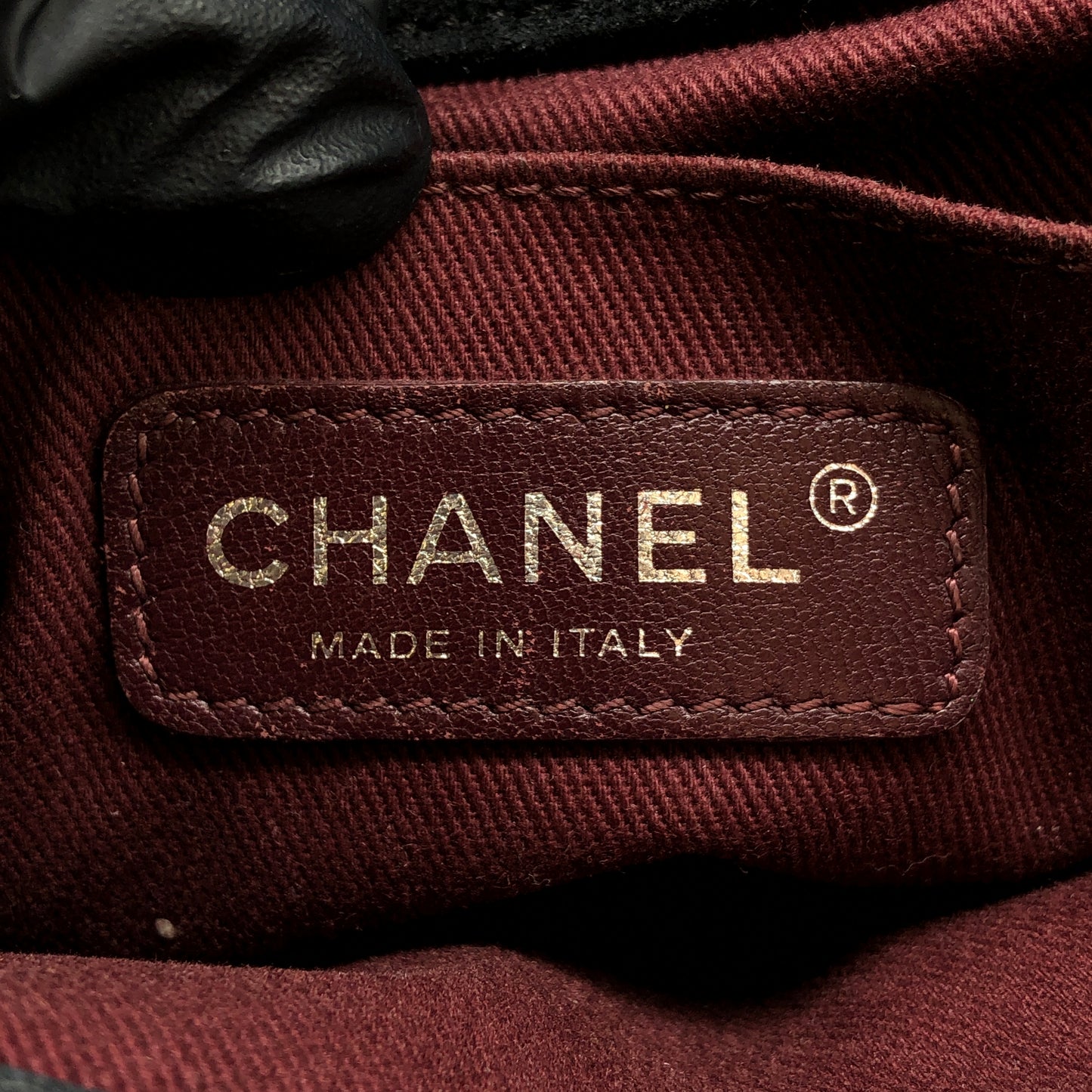 Chanel Black shiny suede nubuck iridescent leather Leather Mini Boy Bag