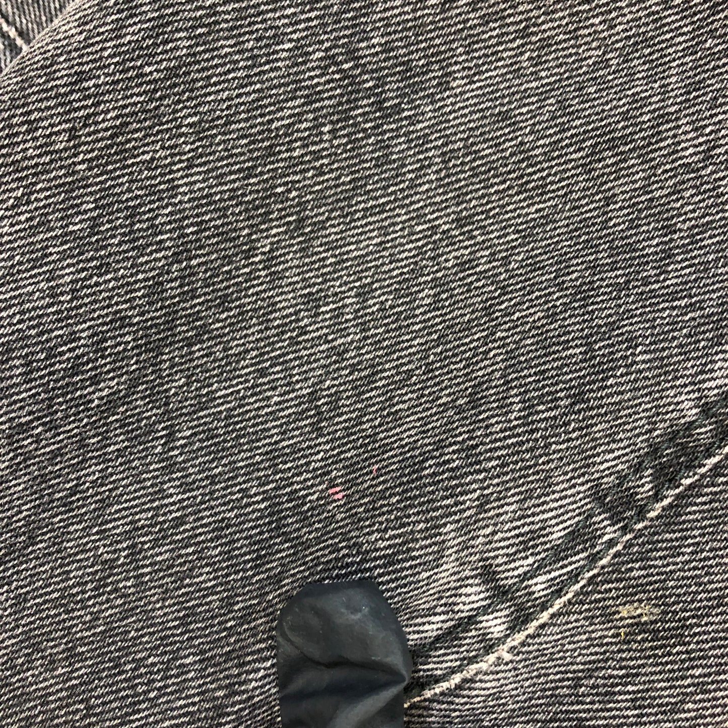 Balenciaga Faded Black Shearling Denim Jacket Size 36