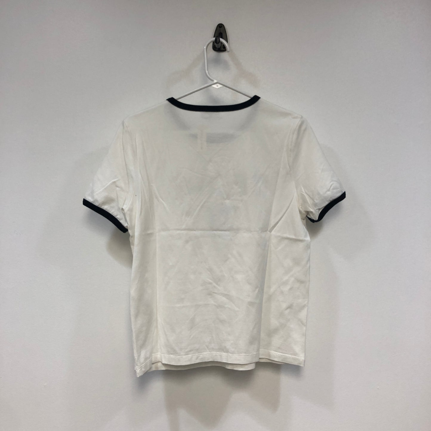 Celine White Triomphe Logo Ringer T-Shirt Size M