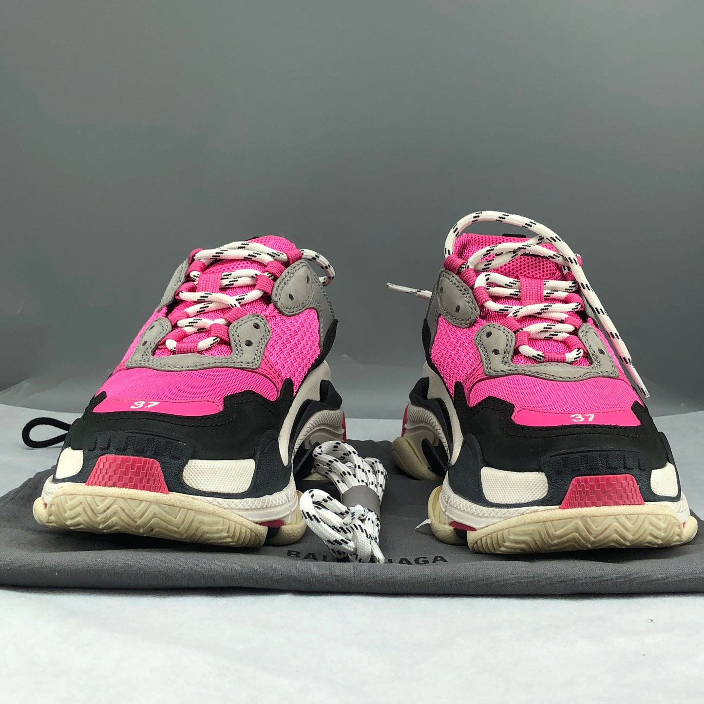 Balenciaga Triple S Pink & Black Chunky Sneakers 37