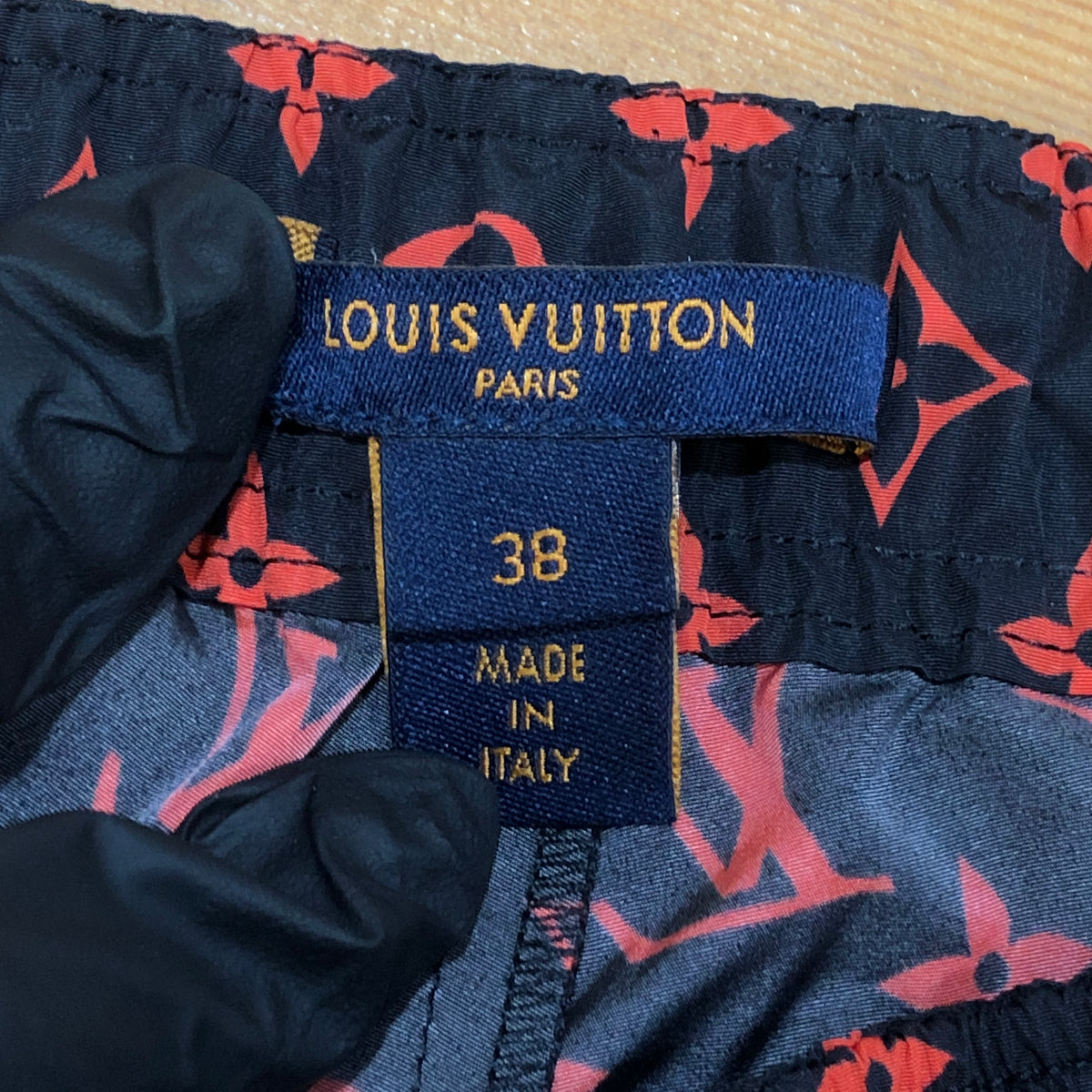 Louis Vuitton black & red LV monogram Jogger Pants size 38
