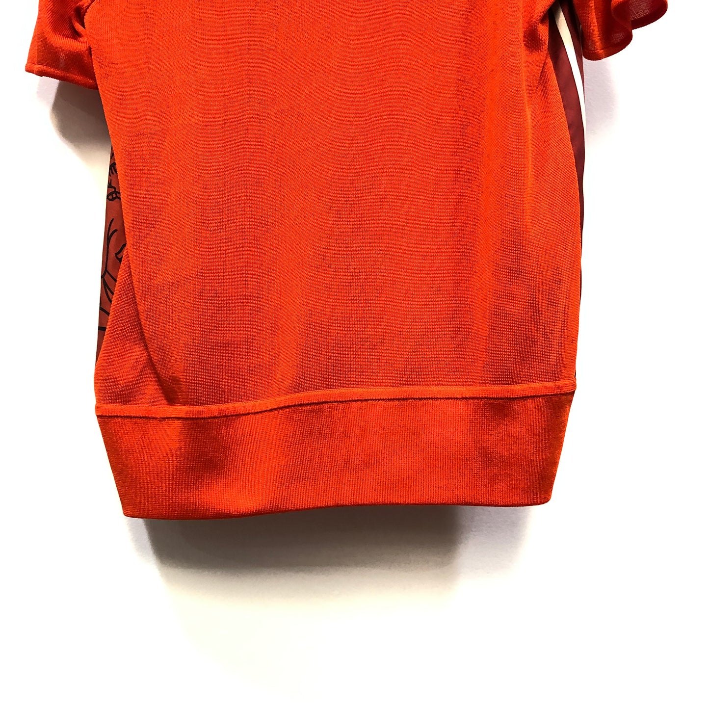 Hermes Feu Red Silk Short Sleeve Knit Top Size 36