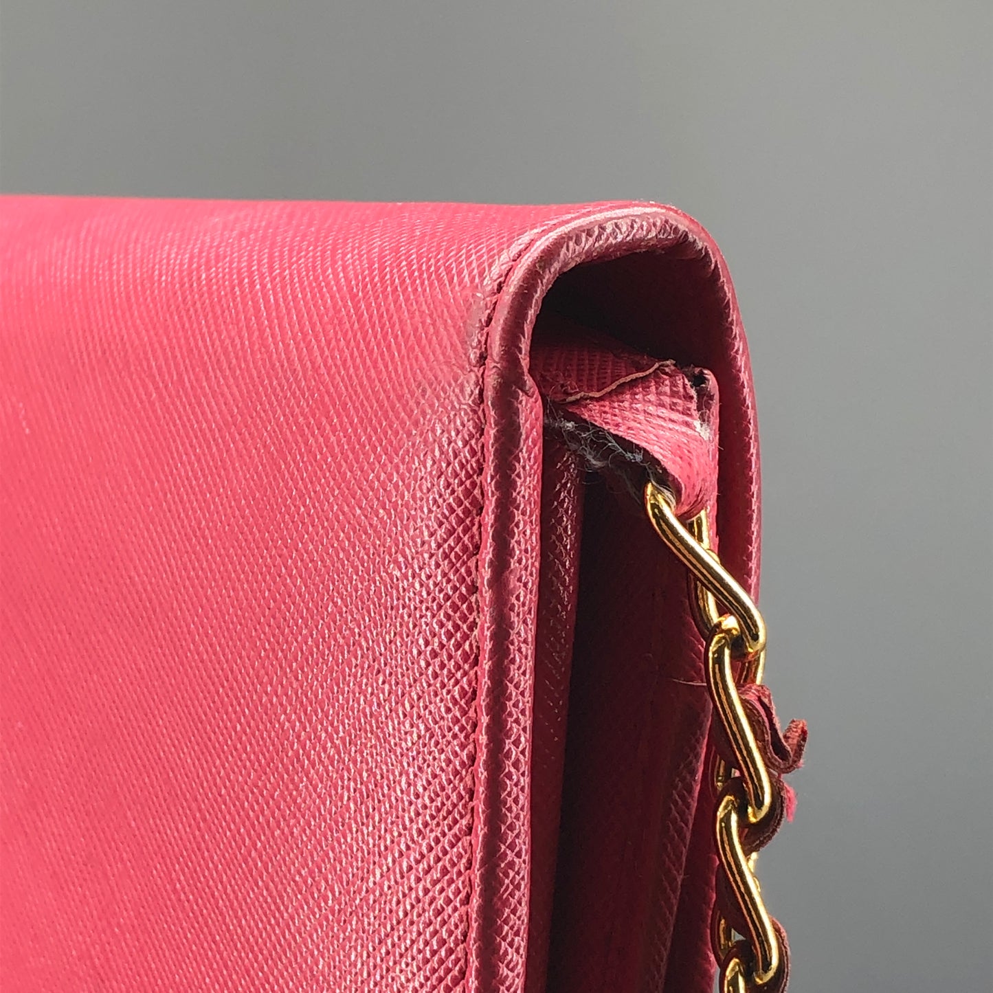 Prada Saffiano Leather WOC Wallet On Chain Hot Pink