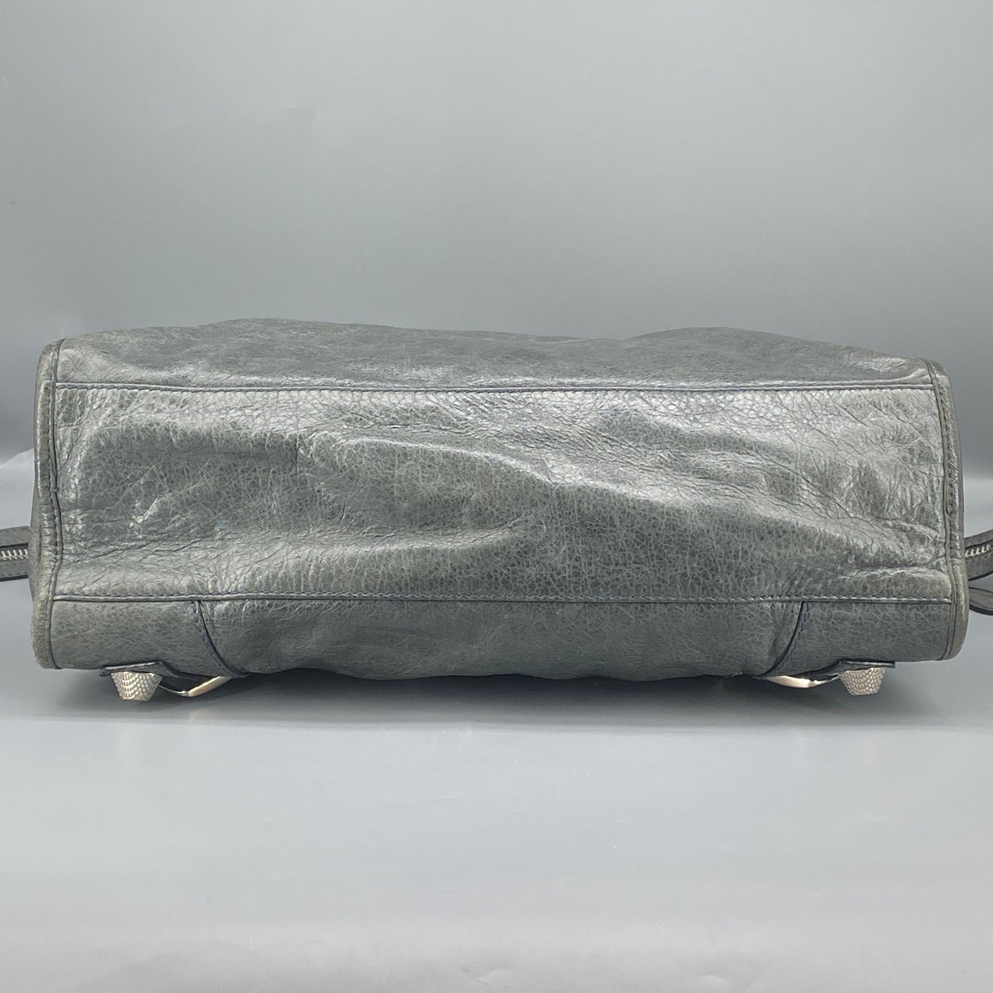 Balenciaga Grey Classic City Handbag Silver‑Tone Metal Hardware