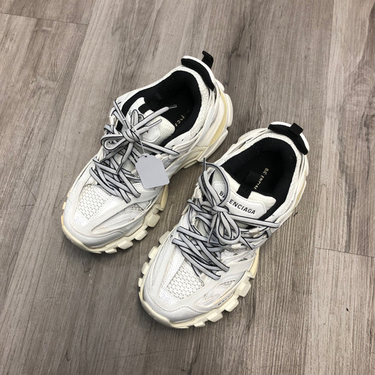 Balenciaga Women's Triple S Mesh Leather Chunky Platform Sneaker Shoes 36 White