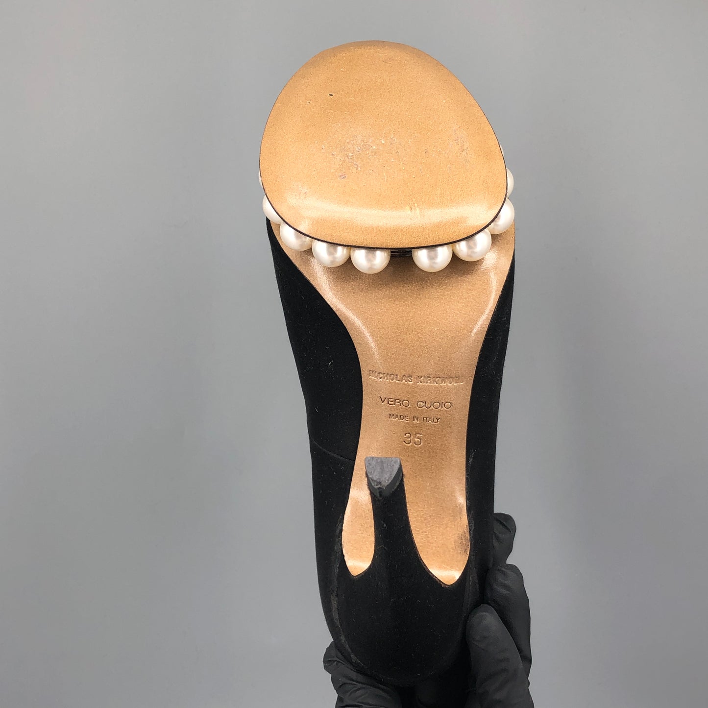 Nicholas Kirkwood Pearl-Embellished Platform Pumps 35 Black