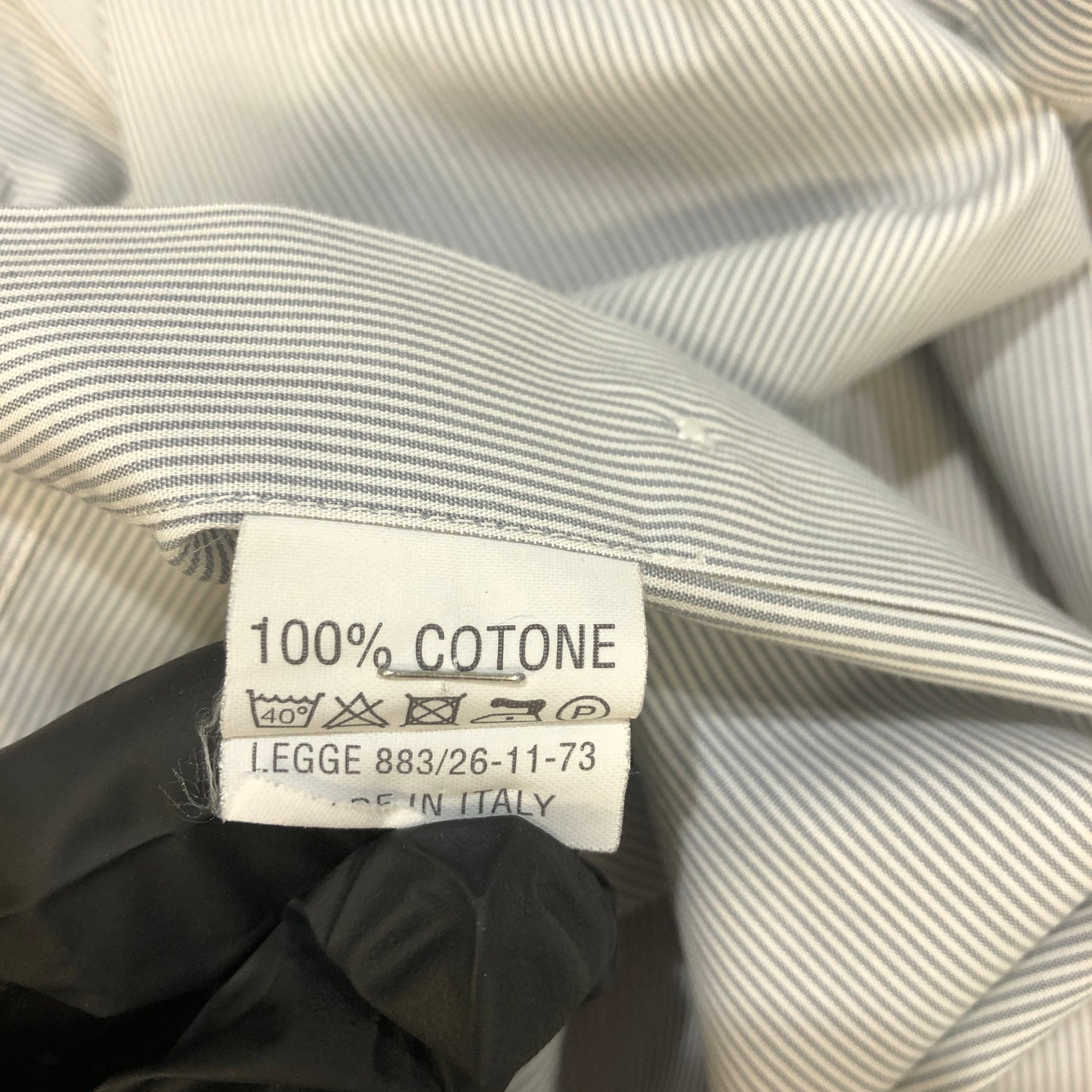 Saint Laurent Light Grey Striped Cotton Button-Down Shirt