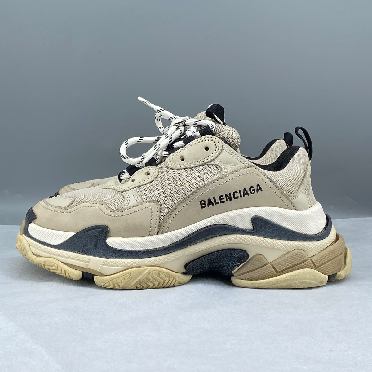 Balenciaga Triple S Beige Women's Chunky Sneakers shoes Size 35