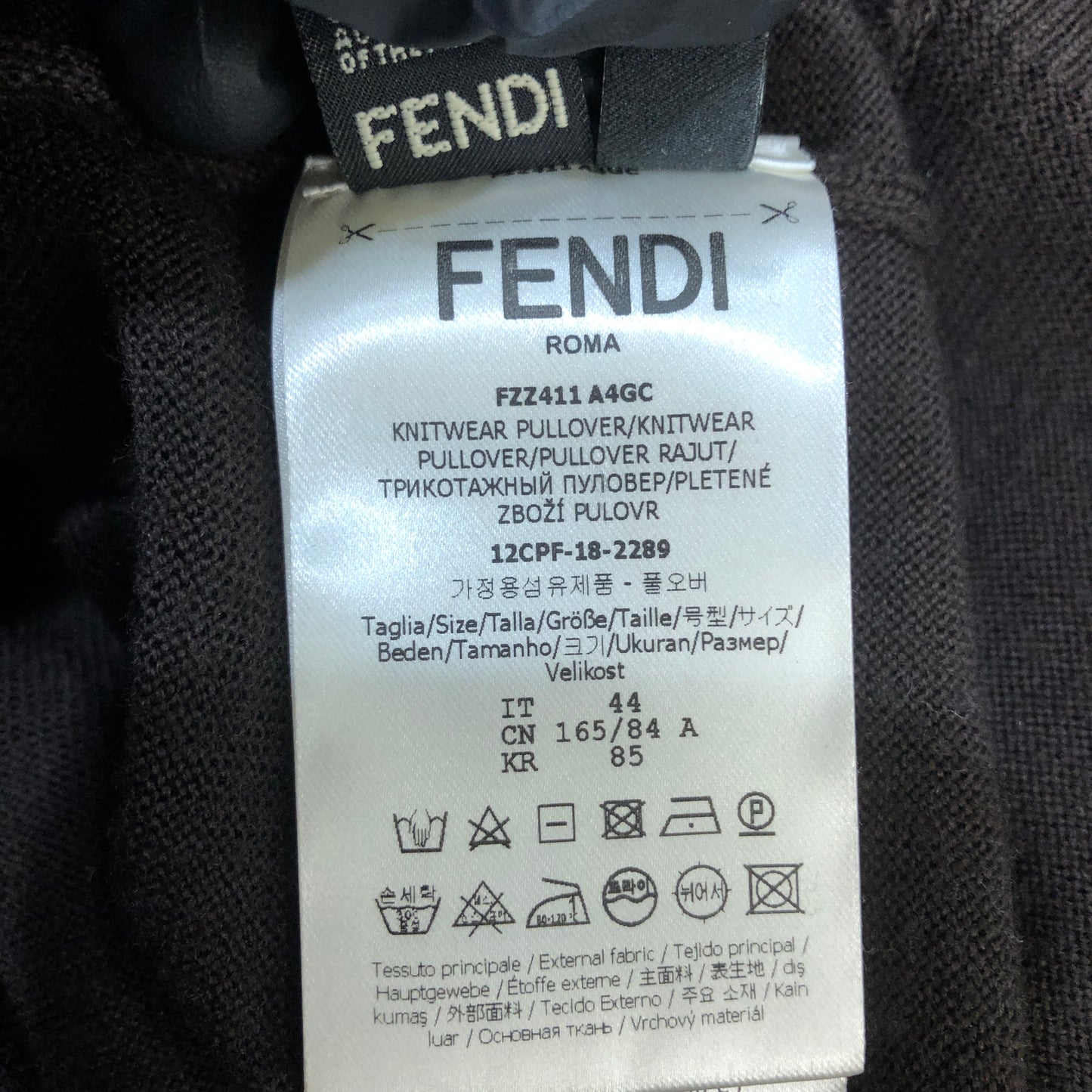 Fendi Crewneck Sweater Size 44 Brown