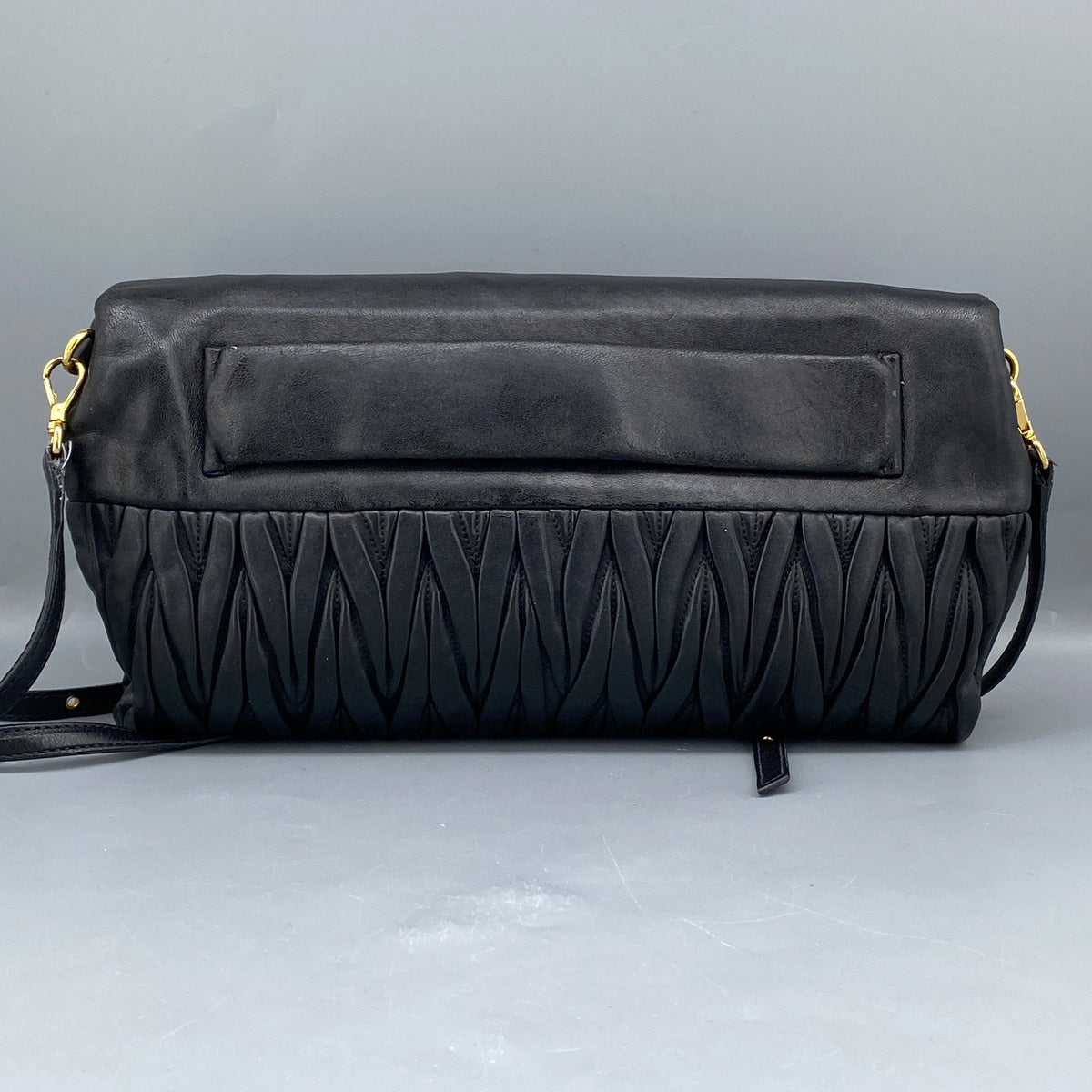 Miu Miu Matelasse Leather Crossbody Bag Black