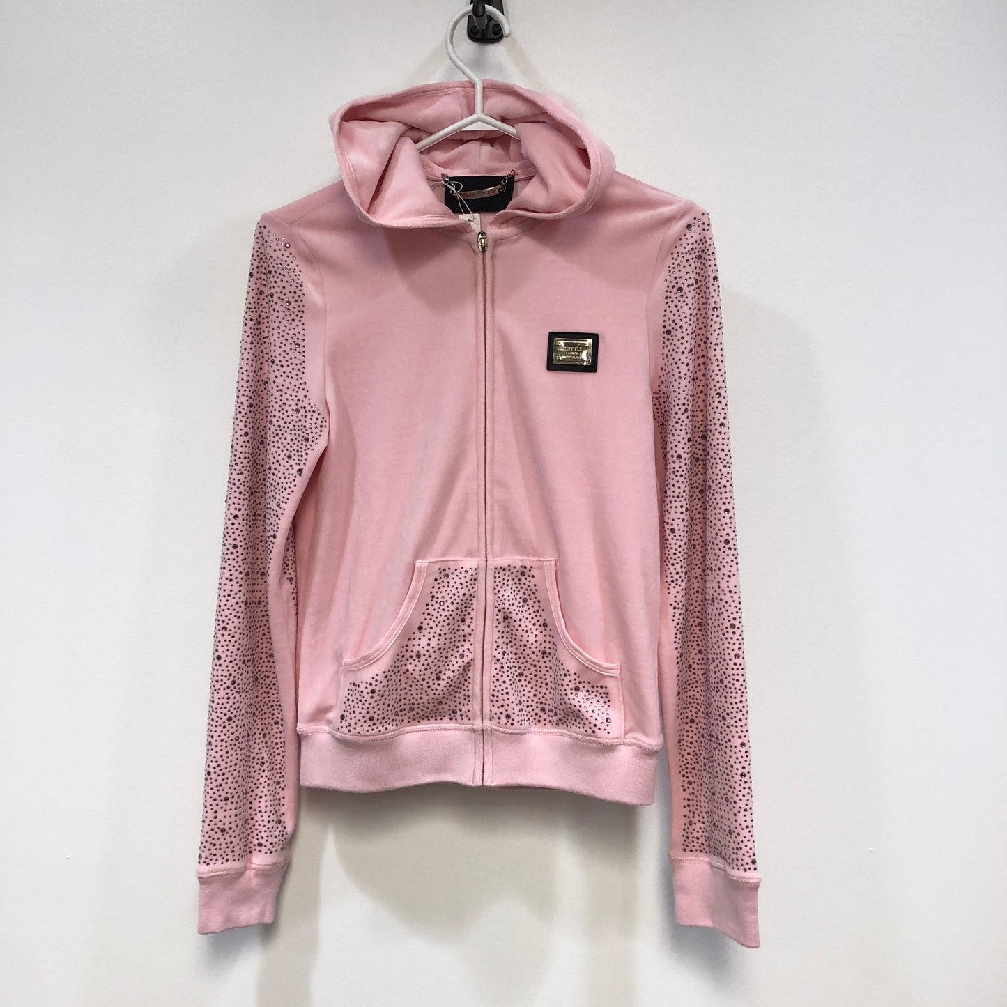 Philipp Plein Pink Rhinestone Skull Tracksuit Set Size L