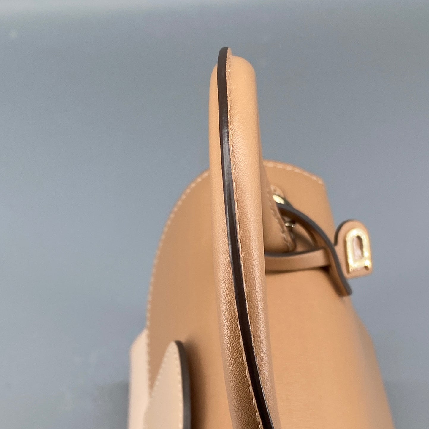 Delvaux Brilliant Nude Smooth Leather Top Handle Bag
