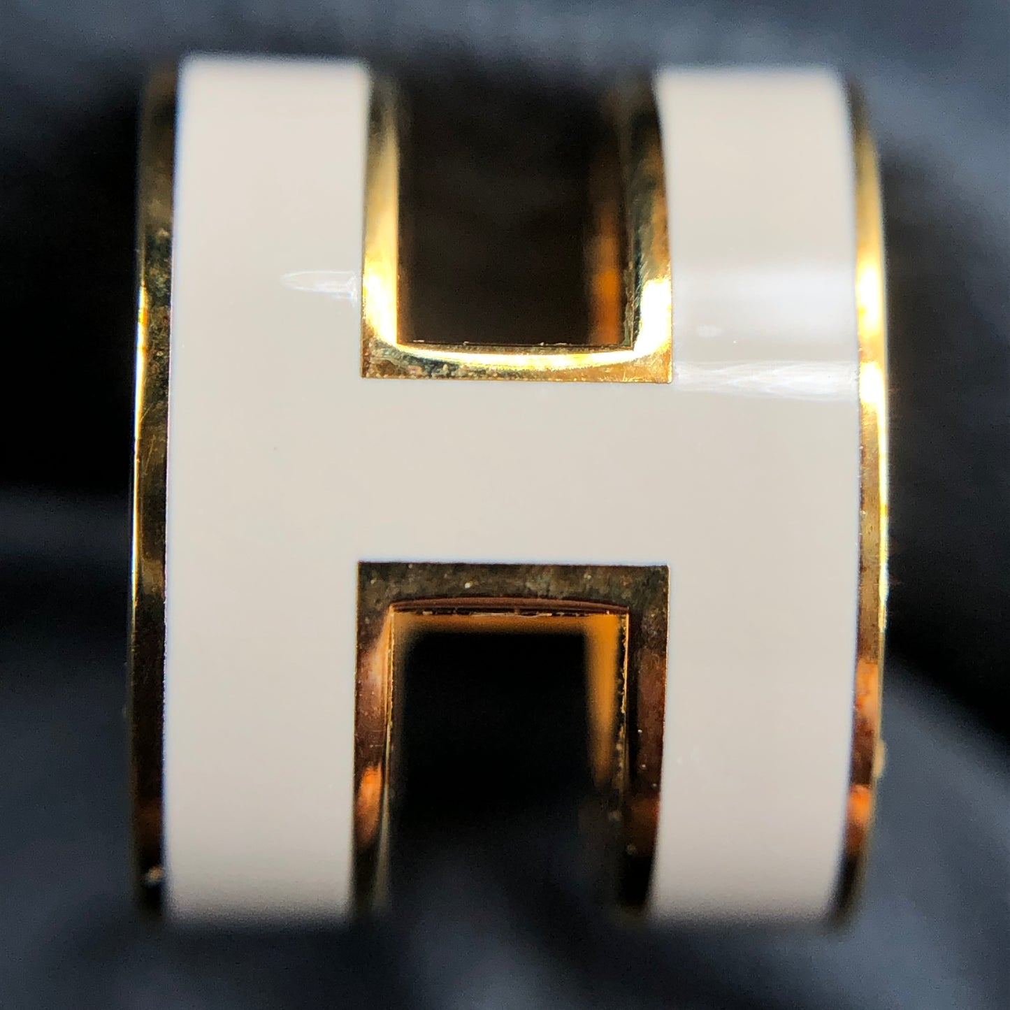 Hermes Etoupe H Enamel Stud Earrings