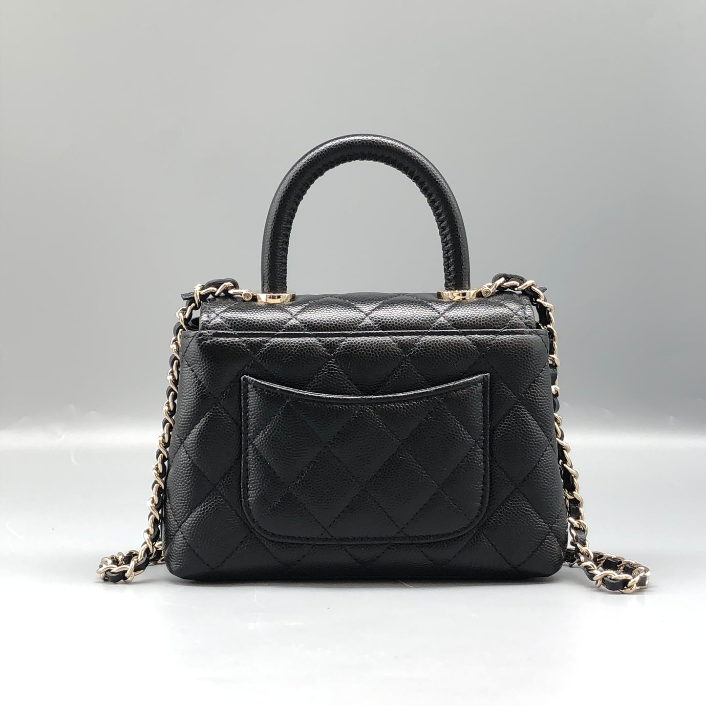Chanel Black Quilted Mini Top Handle Bag