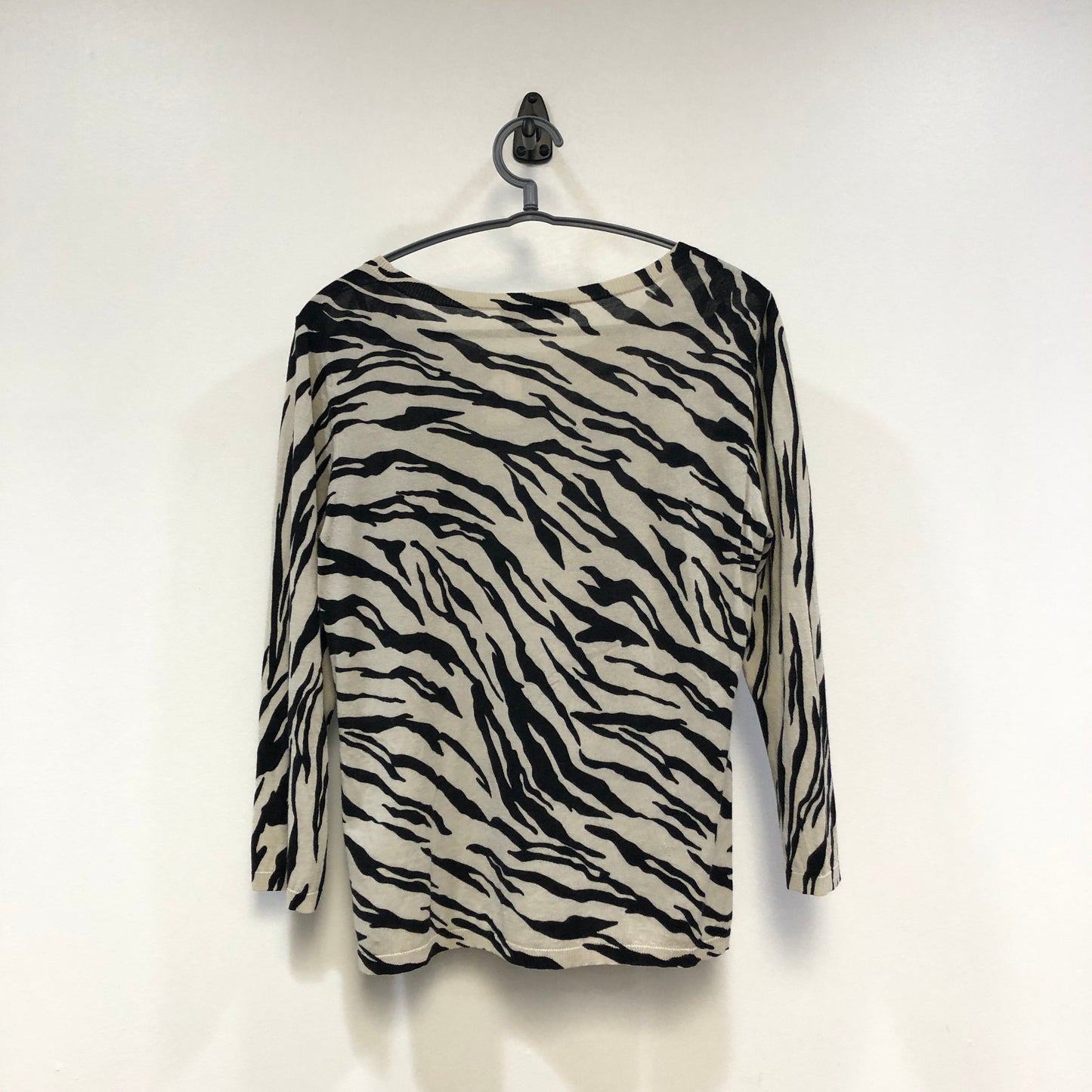 MaxMara Black & White Zebra Print Long Sleeve Top Size L